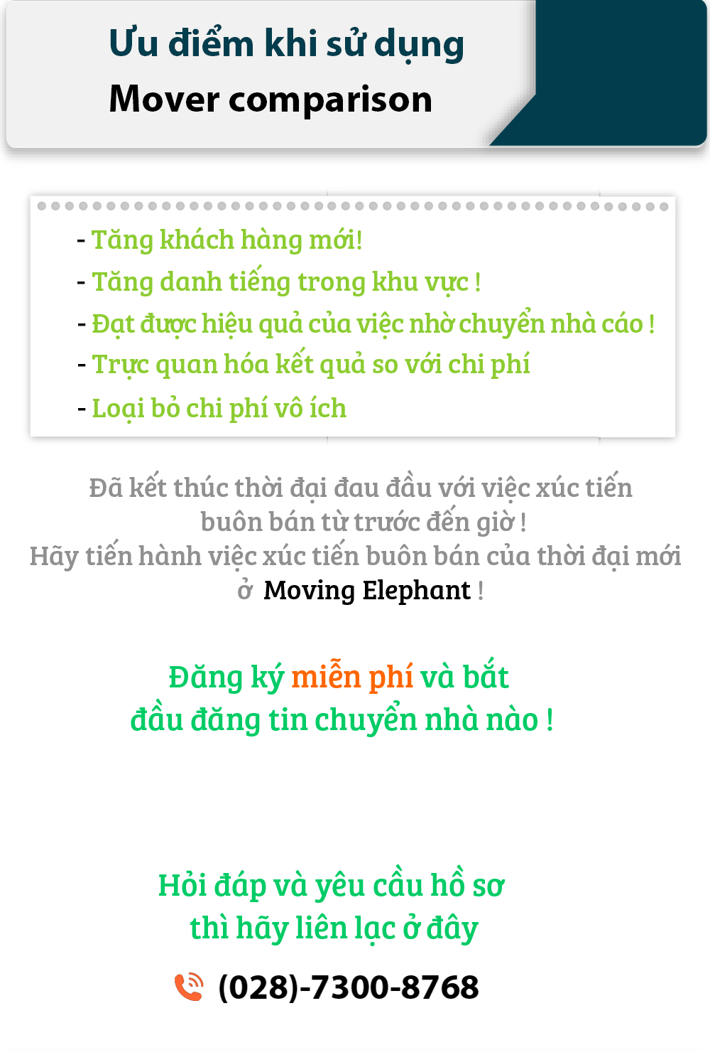 Ưu điểm khi sử dụng Movers-comparison!