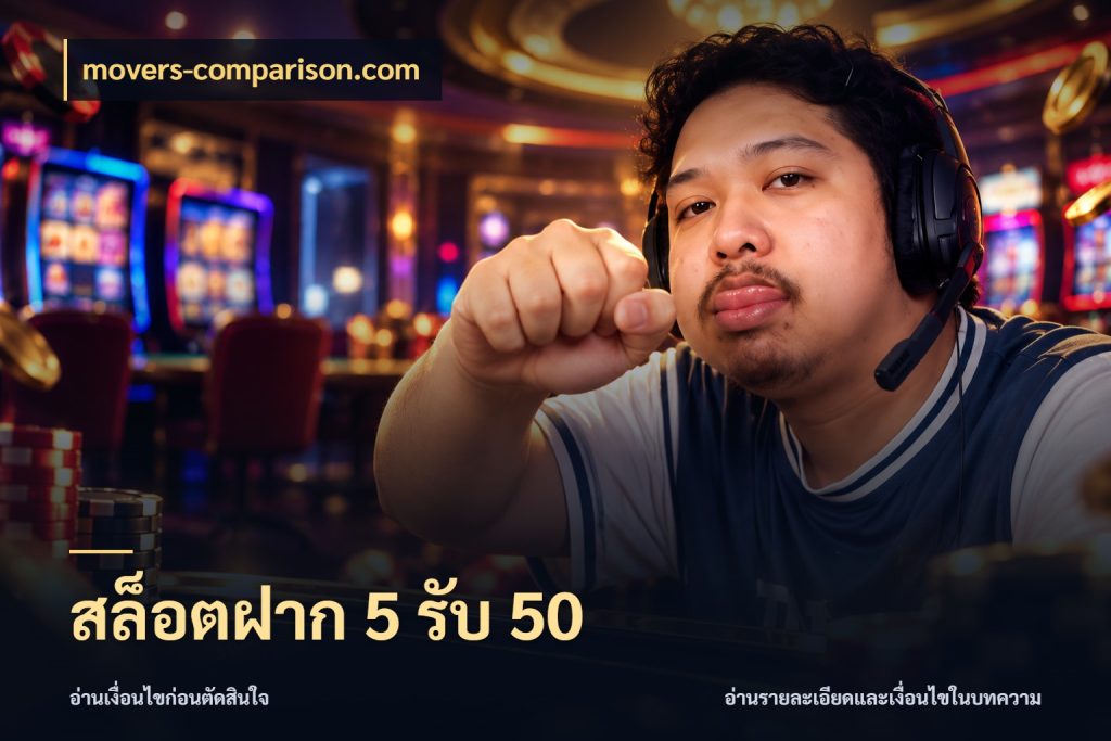 สล็อตฝาก 5 รับ 50 เครดิตกับรูปแบบโปรที่ตรงใจ ในมุม movers-comparison.com