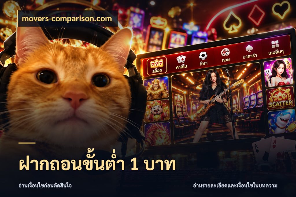 ฝากถอนขั้นต่ำ 1 บาท เปิดมุมยอดเริ่มต้นสำหรับคนชอบเกม ในมุม movers-comparison.com