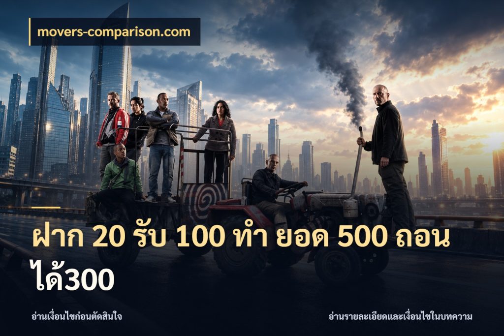 ฝาก 20 รับ 100 ทํา ยอด 500 ถอนได้300 จับคู่โบนัสกับสไตล์เกมที่ชอบ ในมุม movers-comparison.com
