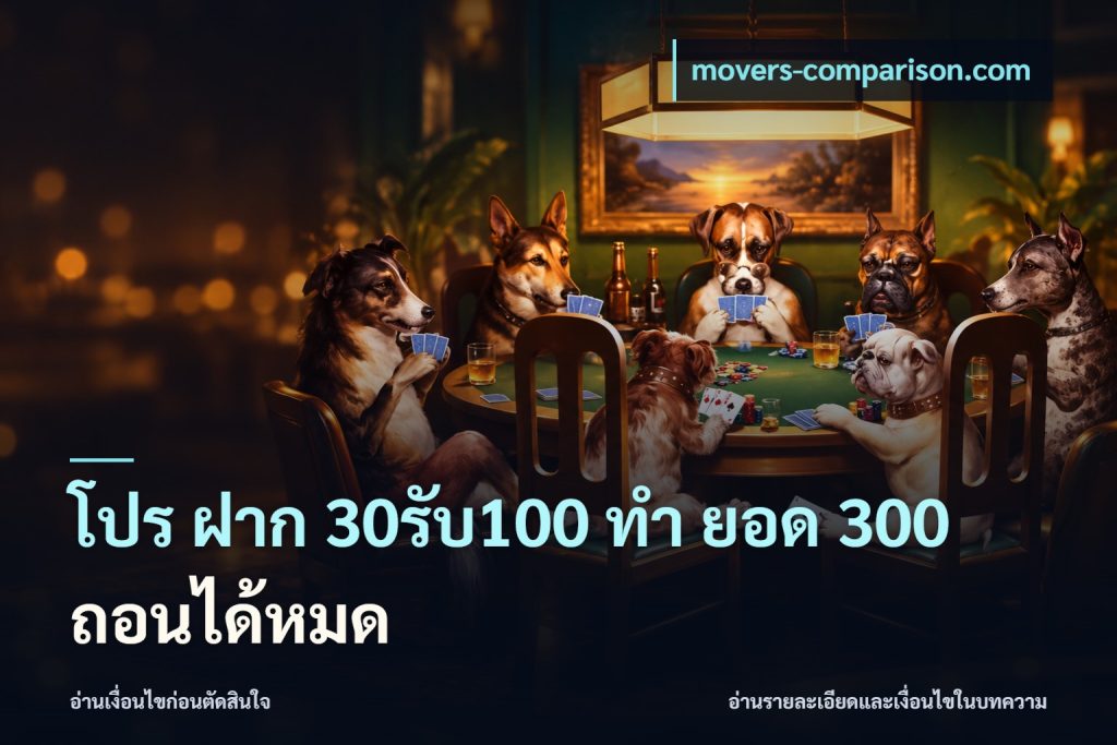 โปร ฝาก 30รับ100 ทํา ยอด 300 ถอนได้หมด
